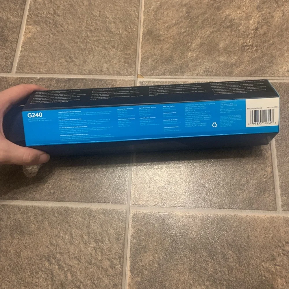 Logitech G240 Cloth Gaming Mousepad Blue New Open Box